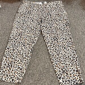 J. Crew Black and Cream Animal Print Pants